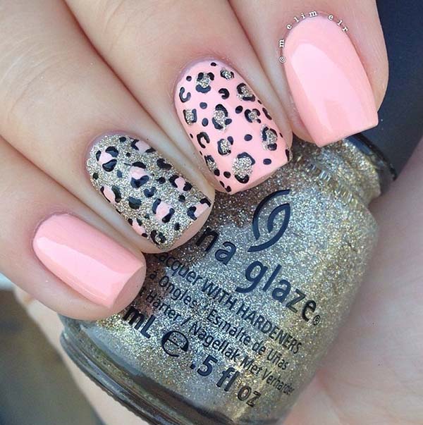 leopard print nail designs for short nails