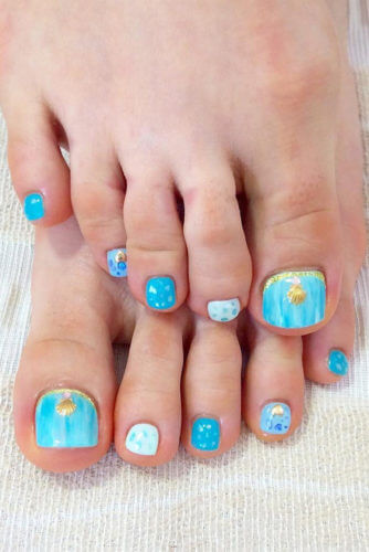 sea toe nail design sea toe nail design