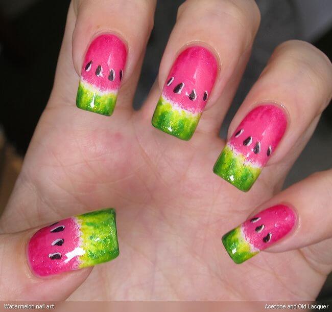 glossy summer nails