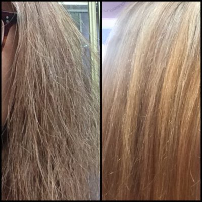 before and after deep conditioning