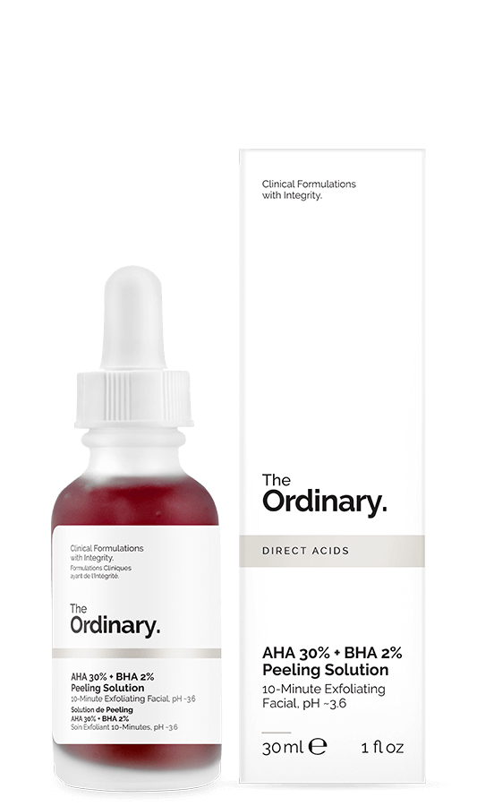 The Ordinary AHA BHA Peeling Solution at home chemical peel