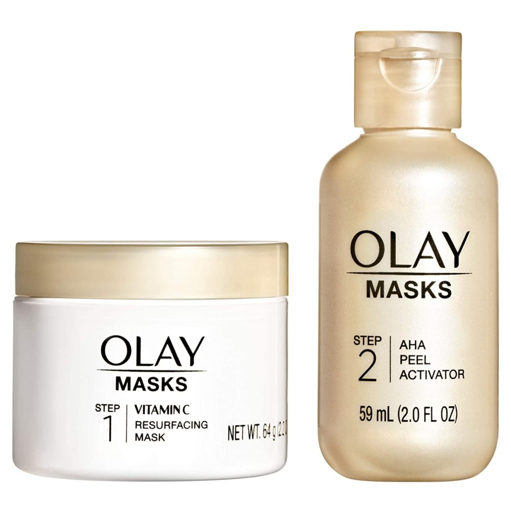 Olay Vitamin C Face Mask Kit at home chemical peel