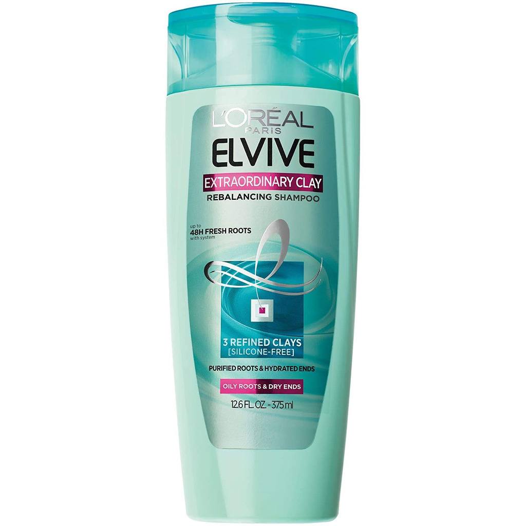 L'Oréal Extraordinary Clay Rebalancing Shampoo best drugstore shampoos for oily hair